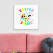 Grappige Konijn Ei Kuiken Paas Squad Dag Heren Canvas Afdruk (Insitu (Woonkamer))