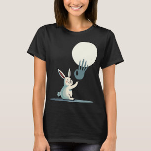 Grappige konijn handschaduw poppenkast humor popar t-shirt