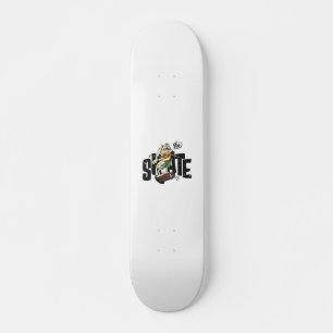 Grappige konijn met skateboard - "De hele dag Scha