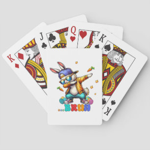 Grappige Konijn Pasen Dab Pokerkaarten
