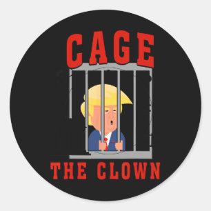 Grappige kooi de clown Trump in de gevangenis Ronde Sticker