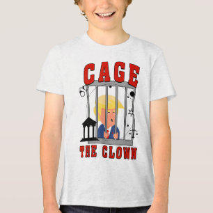 Grappige kooi de clown Trump in de gevangenis Tri-Blend Shirt