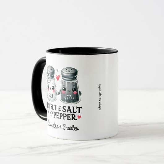 Grappige koppels cadeau "zout aan mijn peper" Gepe Mok (Voorkant links)