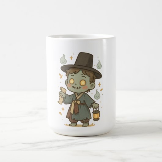 Grappige Koreaanse Zombie - Chibi Joseon Style Koffiemok (Center)