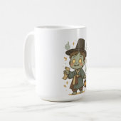 Grappige Koreaanse Zombie - Chibi Joseon Style Koffiemok (Voorkant links)