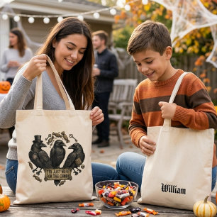 Grappige Kraai Alleen Hier Voor De Snoepjes Tote Bag