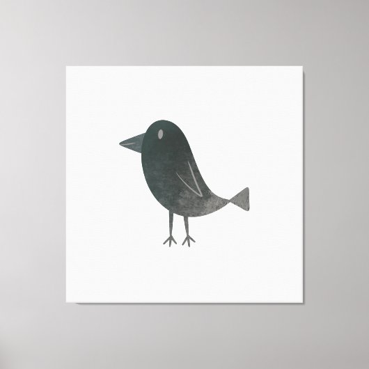 Grappige kraai canvas afdruk (Voorkant)