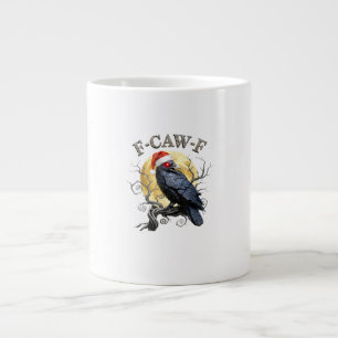 Grappige Kraai F-Caw-F Vogel Gotische Kerstman Hoe Extra Grote Beker