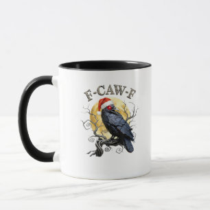 Grappige Kraai F-Caw-F Vogel Gotische Kerstman Hoe Mok