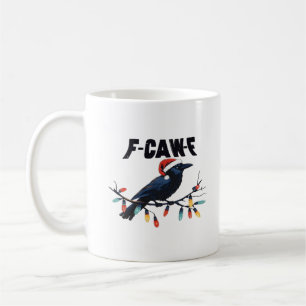 Grappige Kraai Kerst Klassiek Retro Design Koffiemok