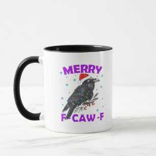 Grappige Kraai Kerst Klassieke Vintage Stijl Mok