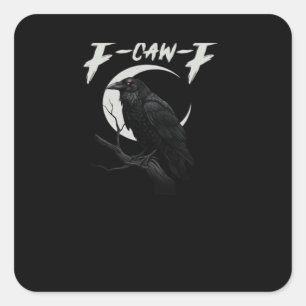 Grappige Kraai Retro Klassieke Stijl Vierkante Sticker