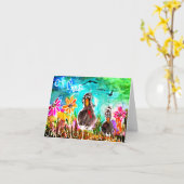 Grappige kraaien en bloemen oh crap Wenskaart Kaart (Gele Bloem)