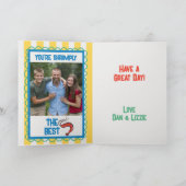 Grappige krab Amalfi gele streep foto verjaardag Kaart (Binnen)