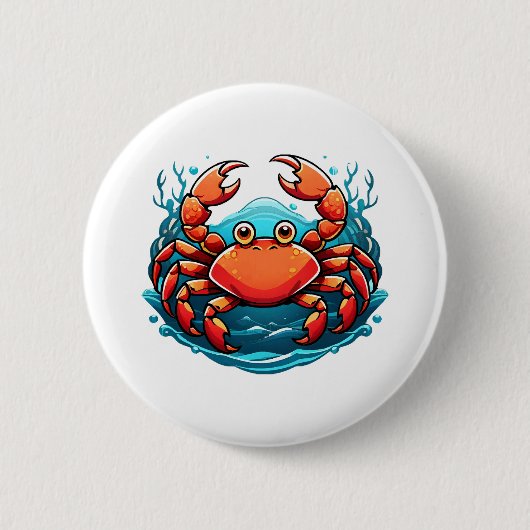 grappige-krab ronde button 5,7 cm (Voorkant)