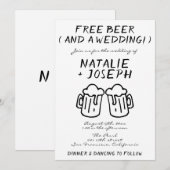 Grappige krabbel hand getekend geschreven bier bru kaart (Voorkant / Achterkant)