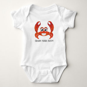 grappige krabby slaperig baby unisex romper