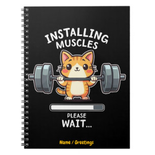 Grappige Kracht training Kat Oefening Gym Grappig Notitieboek