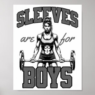 Grappige krachttraining Bodybuilding Vrouw Mouw Jo Poster