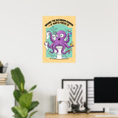 Grappige Kraken Badposter Poster (Thuiskantoor)