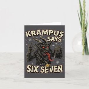 Grappige Krampus Zegt Zes Zeven 6 7 Meme Kerstmis Kaart