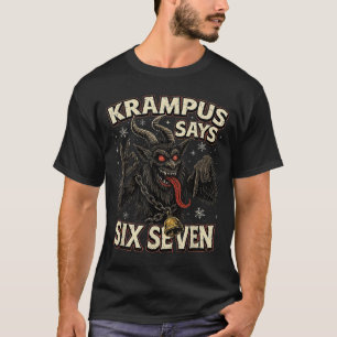 Grappige Krampus Zegt Zes Zeven 6 7 Meme Kerstmis  T-shirt