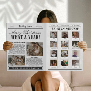 Grappige krant kerstkaart wat een jaar kaart