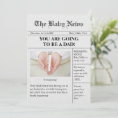 Grappige krant zwangerschap aankondiging voor man (Staand voorkant)