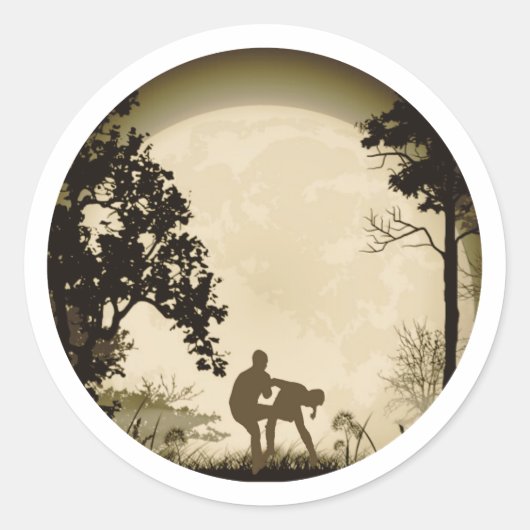 Grappige Krav Maga Groin Kick Volle Maan Sticker B (Voorkant)