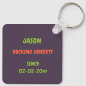 Grappige Krokodil Cartoon Sobriety Rocks Custom Sleutelhanger (Achterkant)