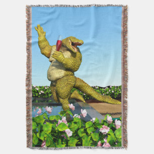 Grappige Krokodil Champagnetuinfeest Kunst Deken