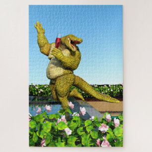Grappige Krokodil Champagnetuinfeest Kunst Legpuzzel