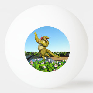 Grappige Krokodil Champagnetuinfeest Kunst Pingpongballen
