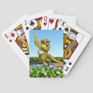 Grappige Krokodil Champagnetuinfeest Kunst Pokerkaarten