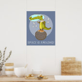 grappige krokodil in cartoon poster (Keuken)