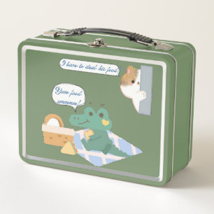 Grappige Krokodil Picknick Strips Graene Metalen L