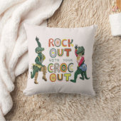 Grappige Krokodil Pun Rock Out Met Uw Croc Out Kussen (Deken)