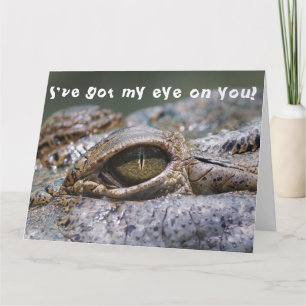 Grappige Krokodil Reptiel - Ik Heb Mijn Oog Op Jou Kaart