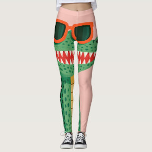 Grappige Krokodil Zonnebril Mooie Cartoon Dier Leggings