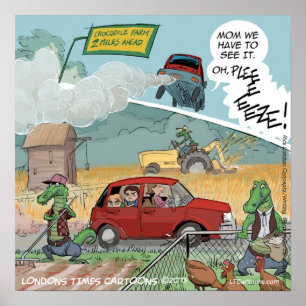 Grappige krokodillenboerderijposter poster