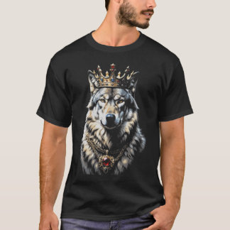 Grappige Kroon Koning Wolf Cool Dieren Wolvenliefh T-shirt