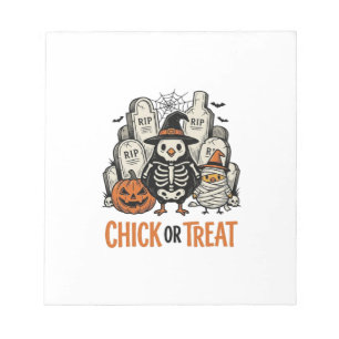 Grappige Kuiken Of Behandelen Halloween Kip Grafis Notitieblok