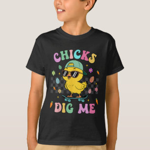 Grappige Kuikens Graven Me Voor Mannen Jongens Kin T-shirt