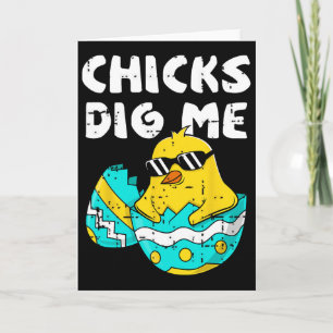 Grappige kuikens vinden me leuk voor mannen jongen kaart