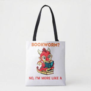 Grappige kunst draken lezen boeken mythische wezen draagtas