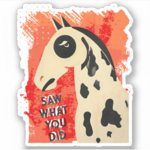 Grappige kunst paard snarky zijdelingse blik aange sticker