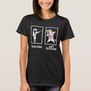 Grappige Kunstleraar Dabbing Eenhoorn Terug naar S T-shirt