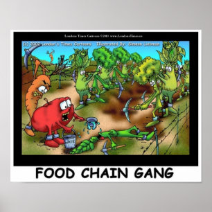 Grappige Kunstposters over de Voedselketen Bende Poster