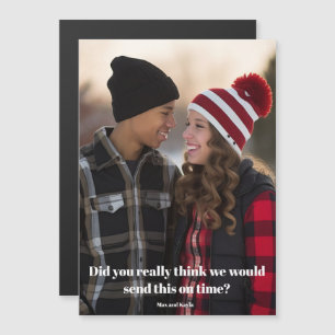 Grappige laat Kerstmis Familie Foto Vertraagde Mag