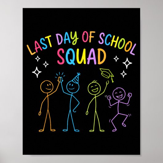 Grappige laatste schooldag squad poster (Voorkant)